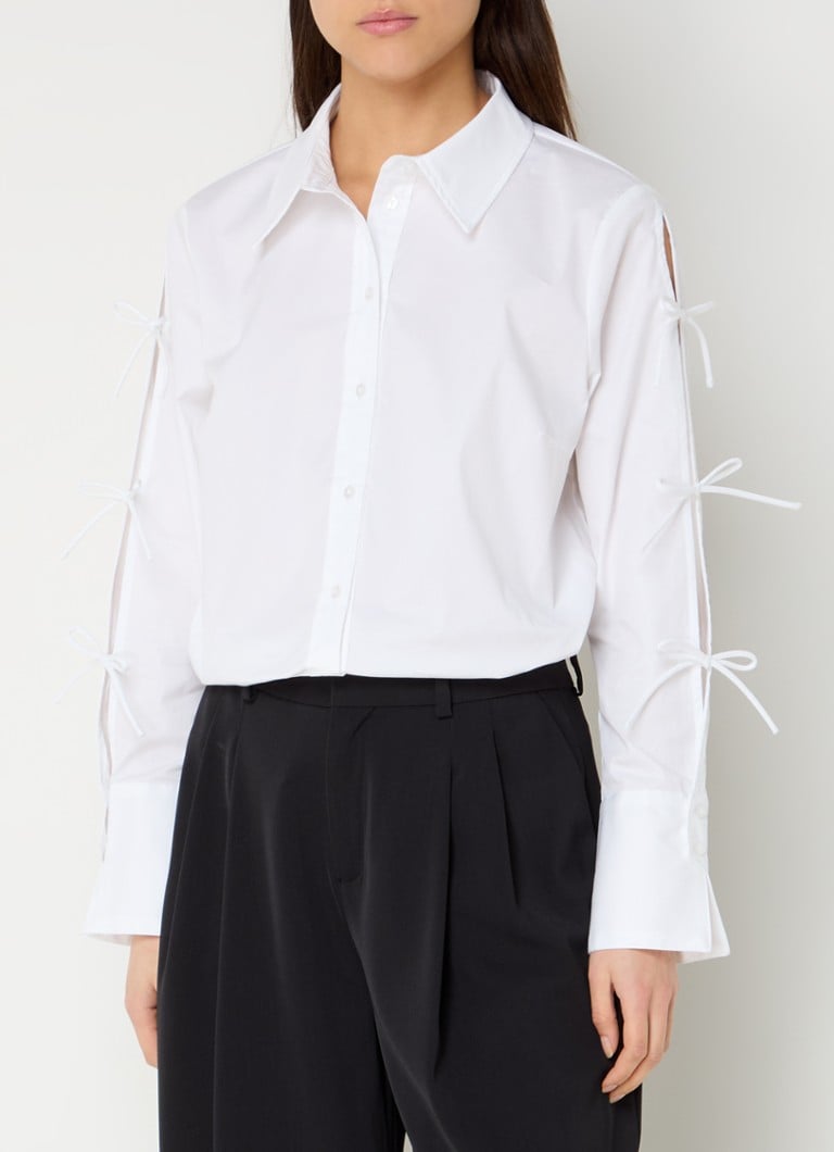 Co'Couture - Poppy blouse met strikdetail  - Wit