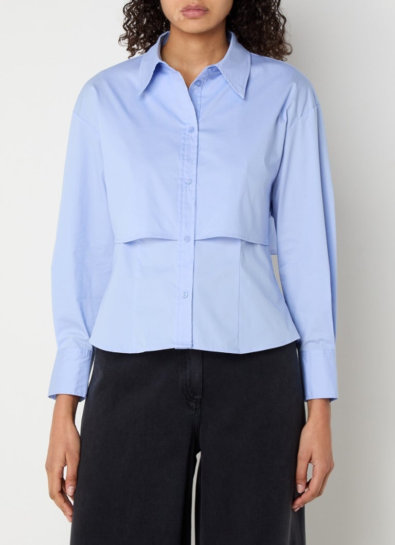 Co'Couture - Sandy blouse van katoen - Lichtblauw