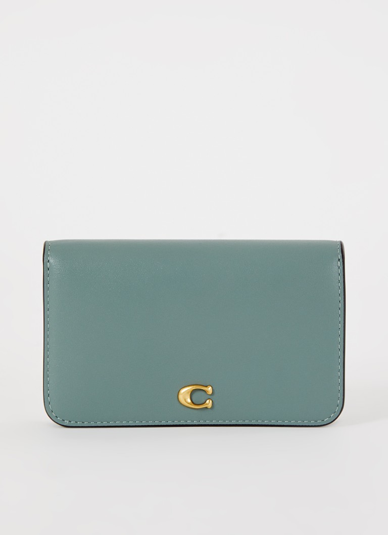 Coach - Essential Slim pasjeshouder van kalfsleer - Lindegroen