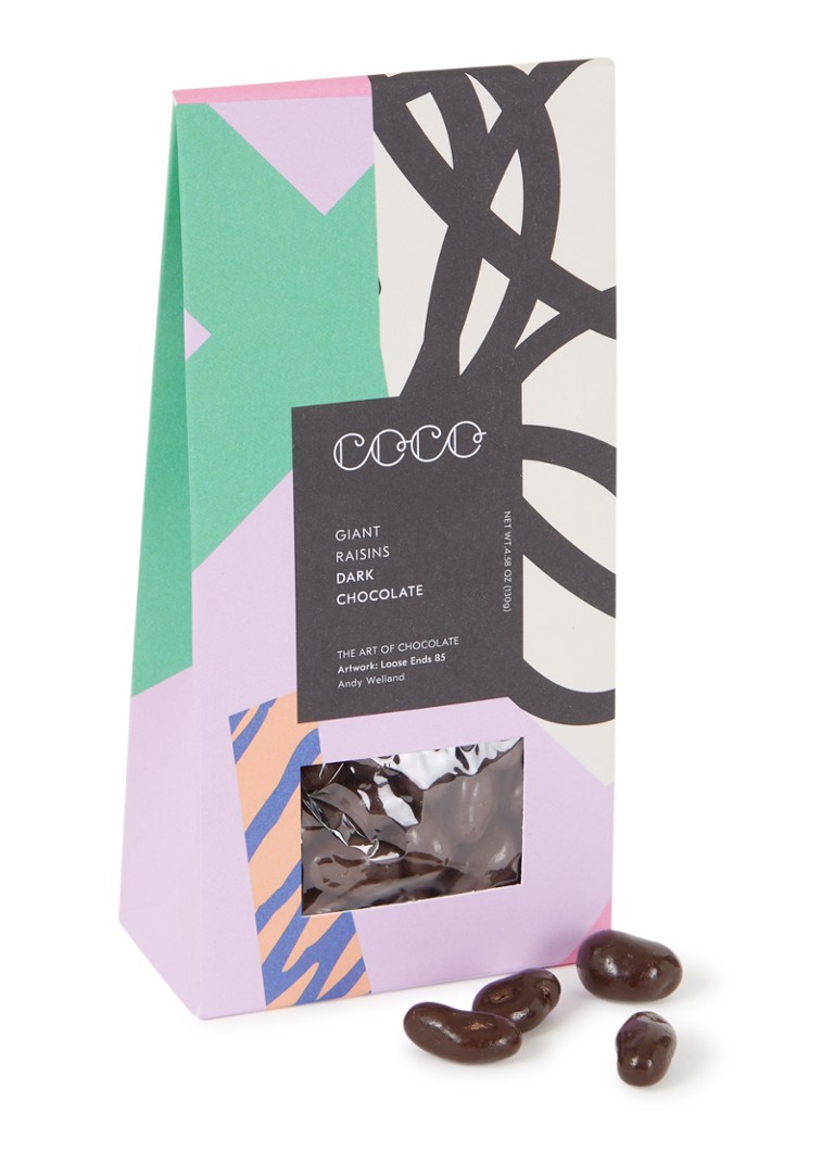 Coco Chocolatier - Pure chocolade rozijnen 130 gram - Lila