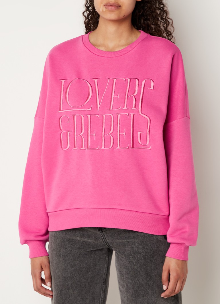 Kloppen ontploffen Uitvoeren Colourful Rebel Lovers sweater met logoborduring • Fuchsia • de Bijenkorf