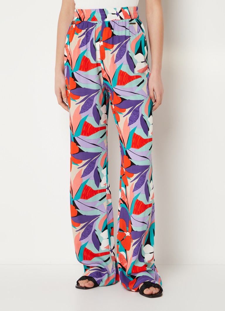 Colourful Rebel Melody Flower High Waist Loose Fit Pantalon Met Bloemenprint • Multicolor • De