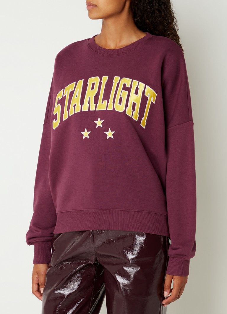Colourful Rebel - Starlight Patch sweater in biologische katoenblend - Paars
