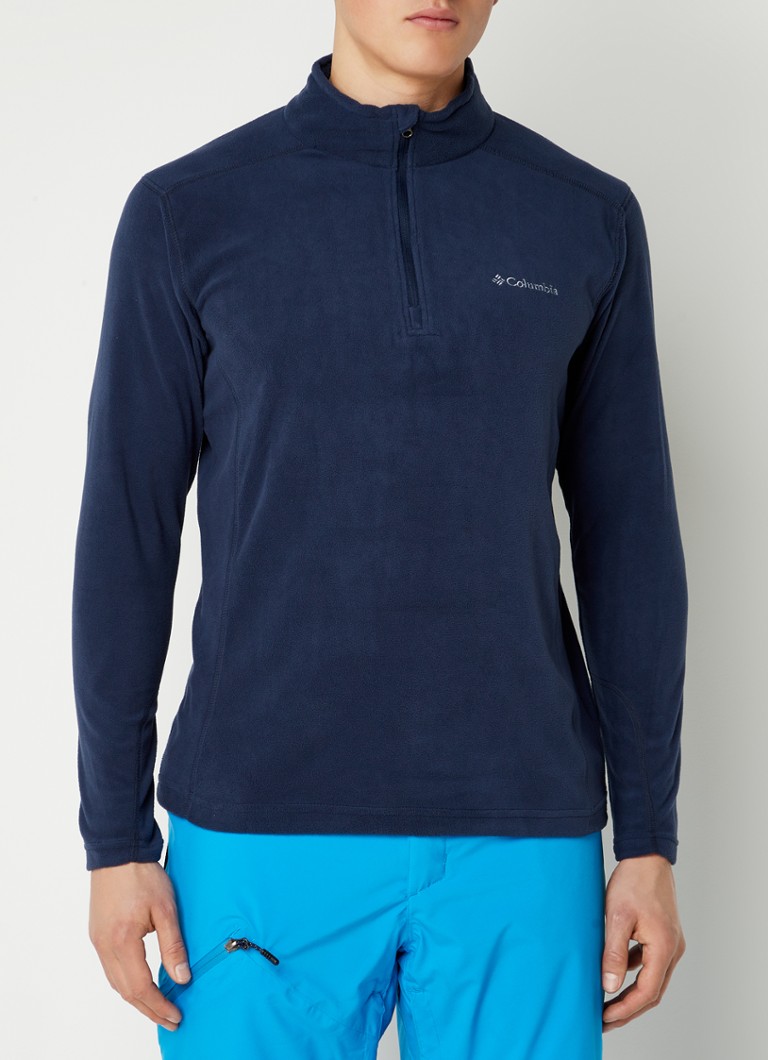 Columbia - Sweater van fleece met halve rits en logoborduring - Donkerblauw