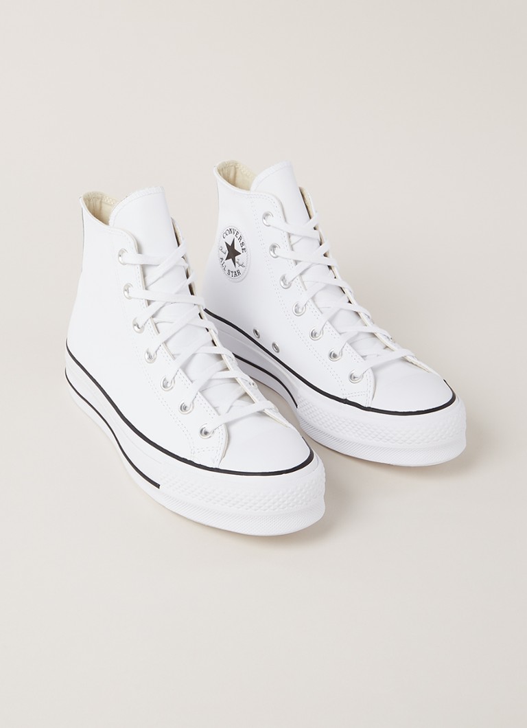 houten Romantiek Verhuizer Converse All Star Platform High sneaker van leer • Wit • de Bijenkorf