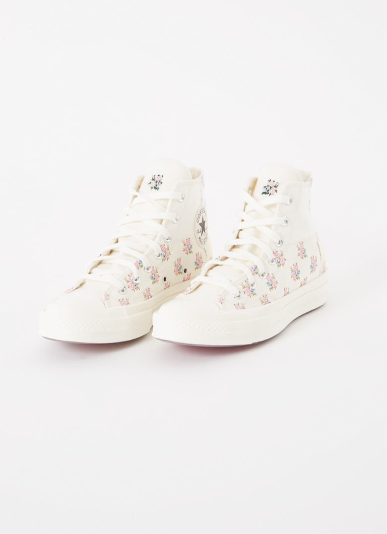 Converse - Chuck 70 sneaker van canvas met bloemenprint - Gebroken wit - detail