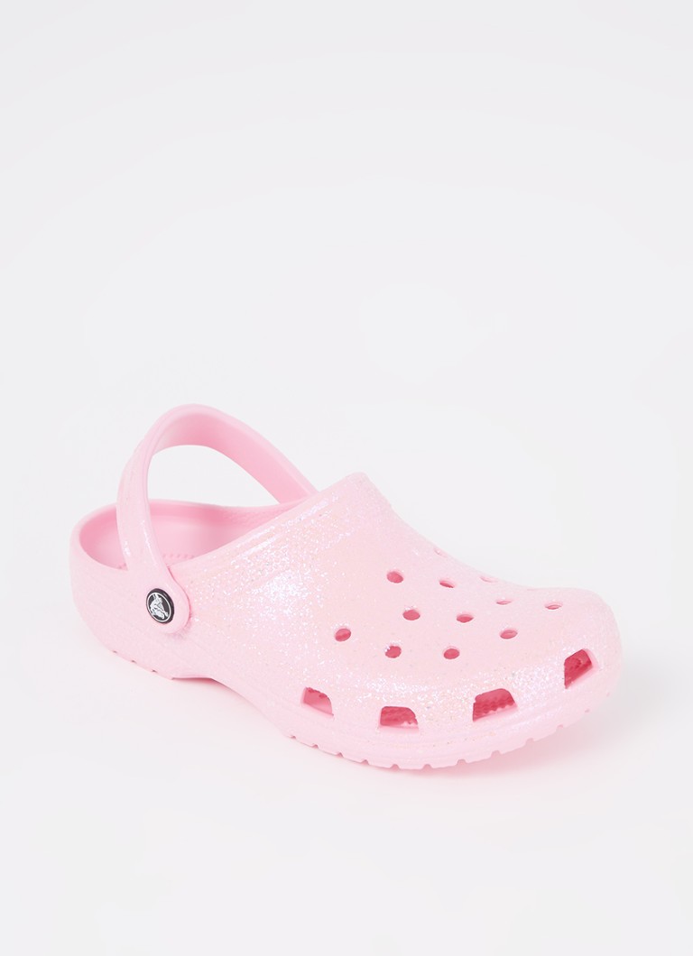 Crocs Classic Clog instapper met glitter • Roze • de Bijenkorf