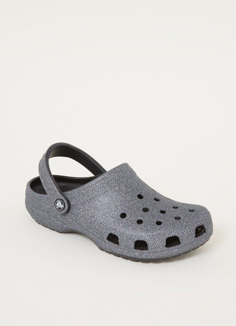 Crocs Classic Clog instapper met glitter • Donkergrijs • de Bijenkorf