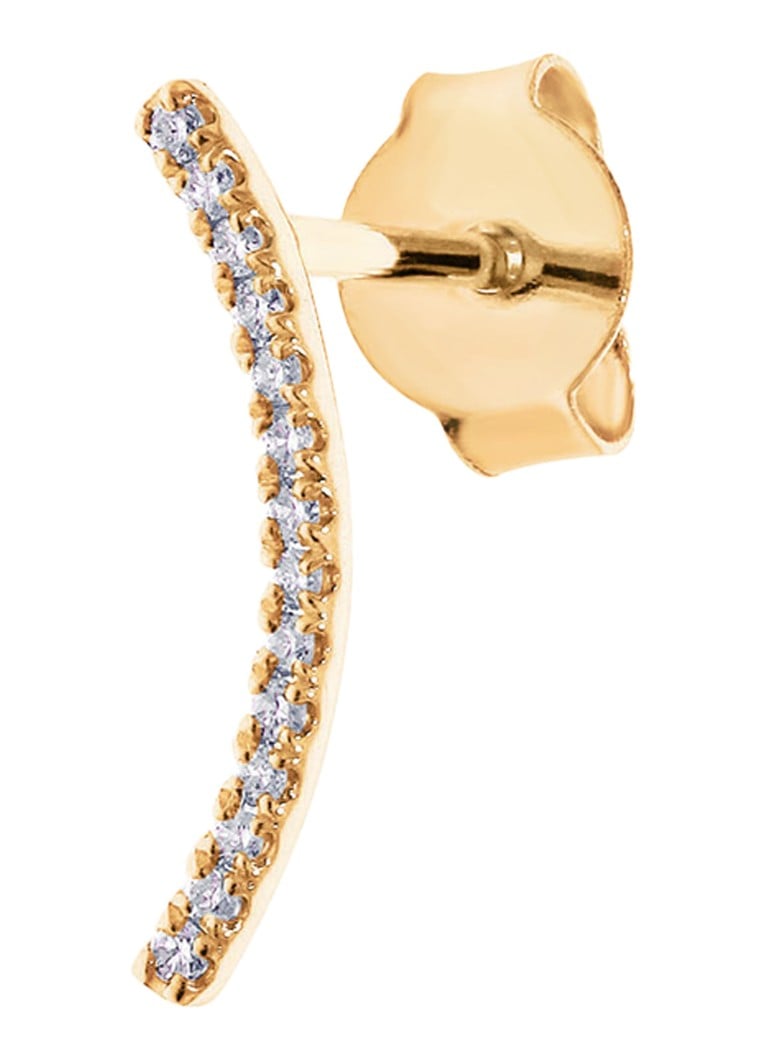 Culet Jewellery - Curve enkele linker oorsteker van 18 karaat geelgoud met diamant - Geelgoud