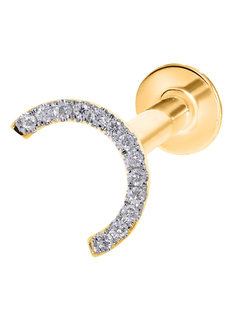 Culet Jewellery - Orbit oorpiercing van 18 karaat geelgoud met diamant - Geelgoud