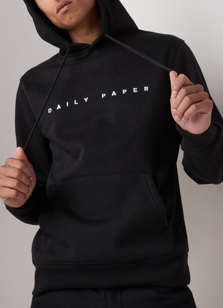 oppakken Eindeloos meel Daily Paper Alias hoodie met logoborduring • Zwart • de Bijenkorf