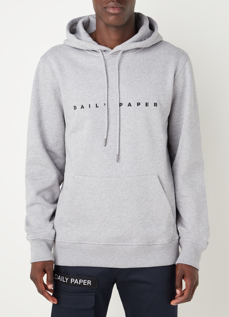 Trui Grijs Daily Paper Hoodie Dames Daily Paper Zipped Hoodie Grey