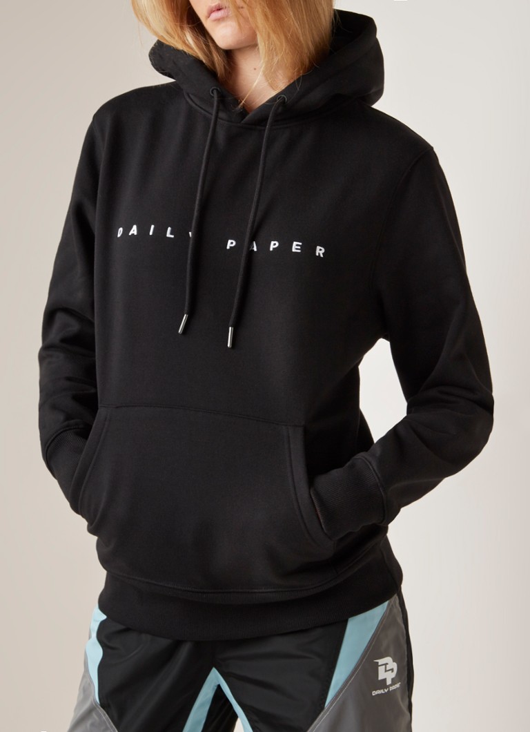 oppakken Eindeloos meel Daily Paper Alias hoodie met logoborduring • Zwart • de Bijenkorf