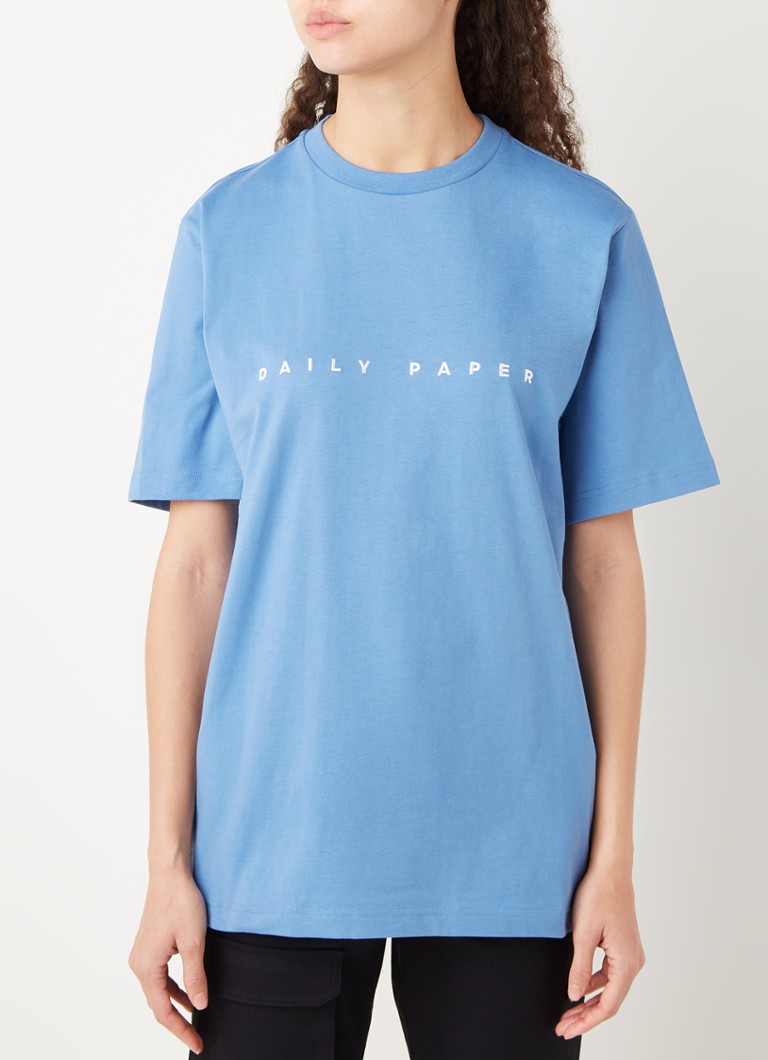 Daily Paper Alias oversized T-shirt met logoborduring • Blauw • de Bijenkorf