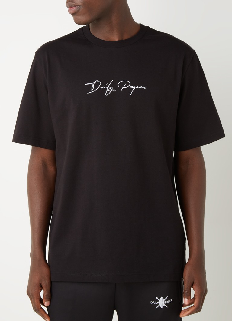 Daily Paper - Escript T-shirt met logoborduring  - Zwart