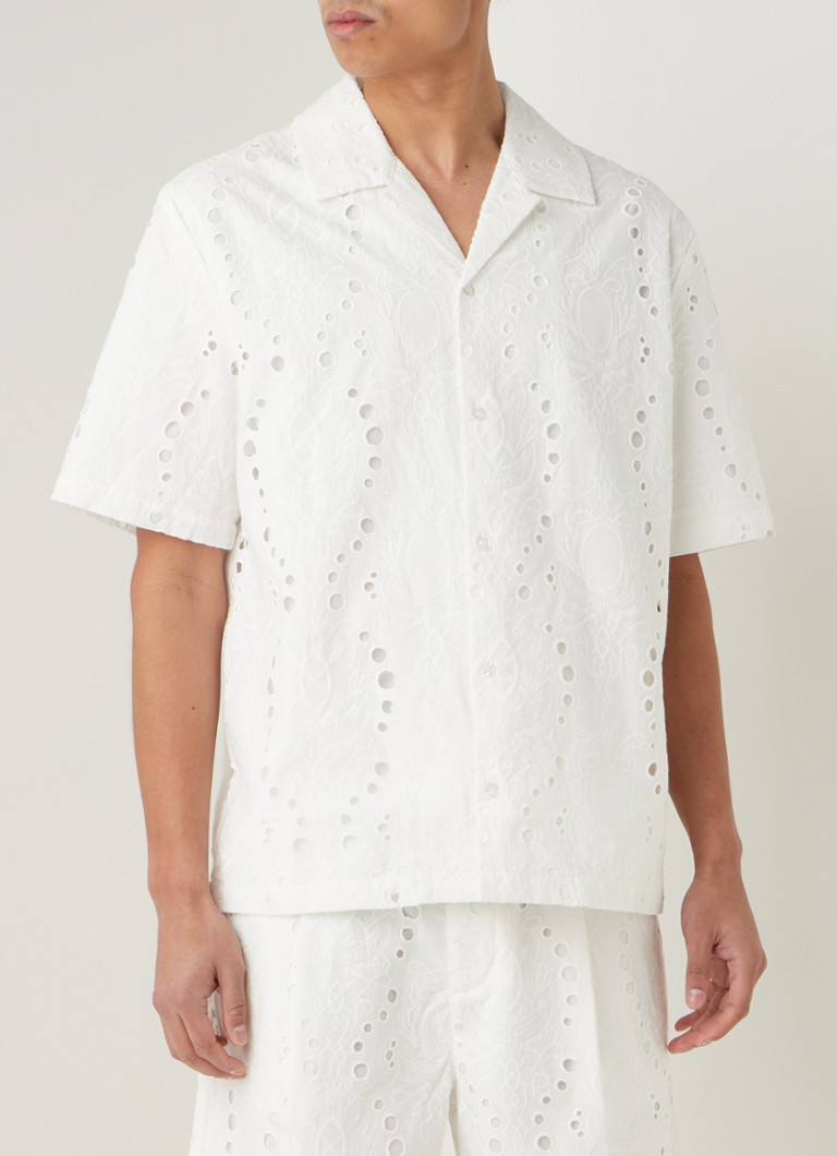 Daily Paper Kovan regular fit overhemd met broderie • Wit • de Bijenkorf