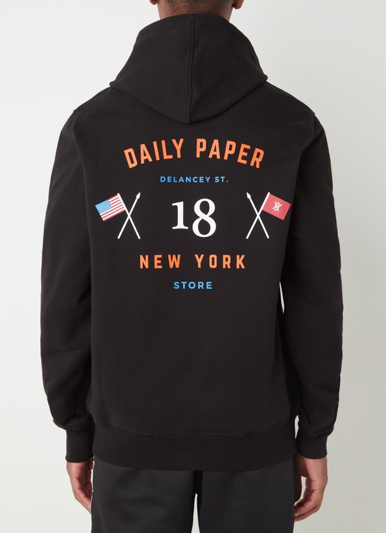 daily-paper-ny-store-hoodie-met-front-en-backprint-zwart-de-bijenkorf