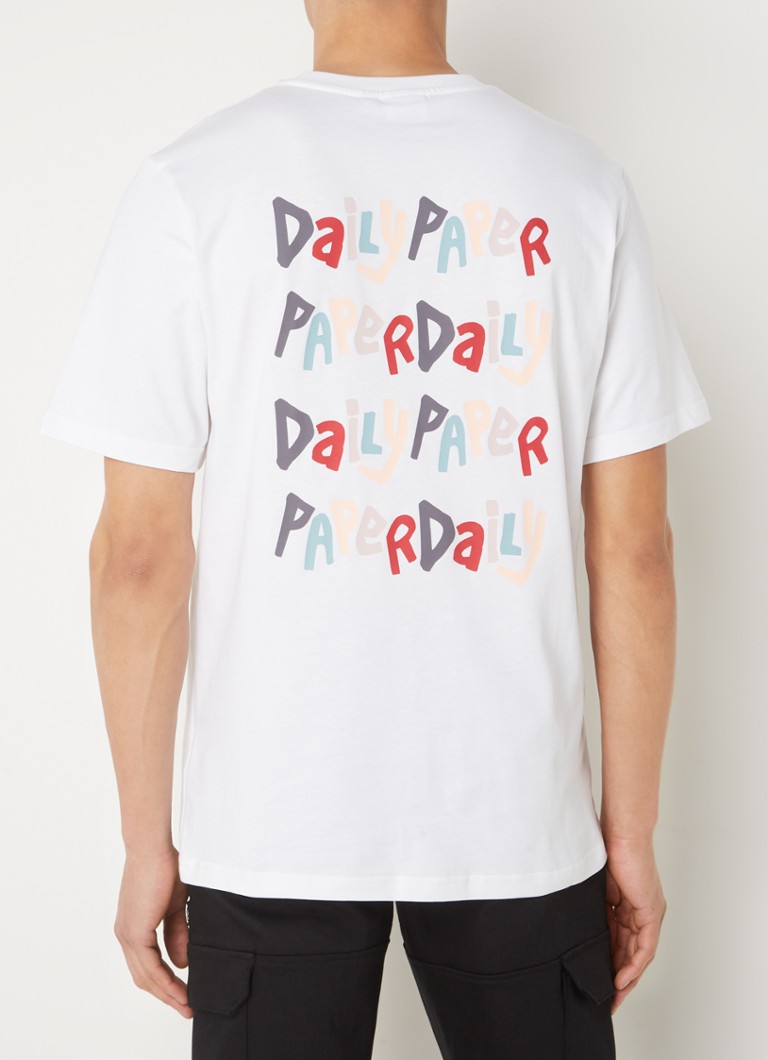Pygmalion rustig aan abortus Daily Paper Rehem T-shirt met logo- en backprint • Wit • de Bijenkorf