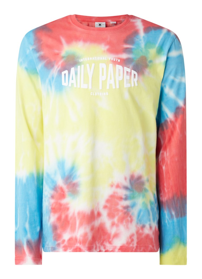 Daily Paper Reprime Longsleeve Met Tie Dye Dessin En Logoprint Multicolor De Bijenkorf