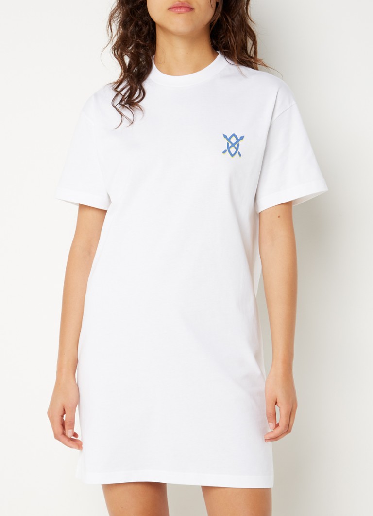 Tegen de wil Verwaand Oude man Daily Paper Restar T-shirt jurk met logo- en backprint • Wit • de Bijenkorf