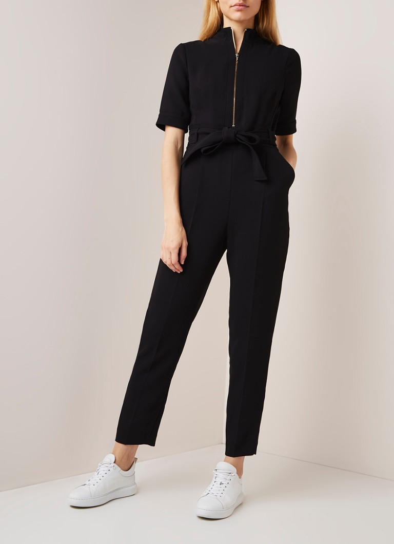 Damsel in a Dress - Lydia slim fit jumpsuit met strikceintuur - Zwart