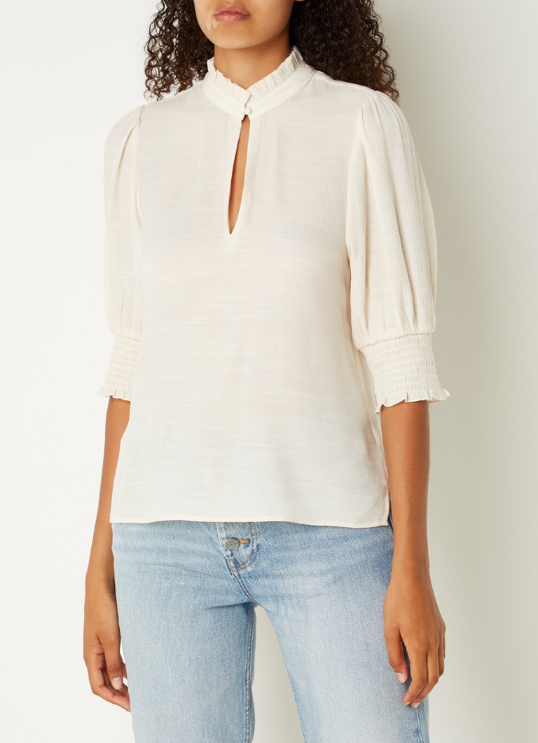 Dante 6 - Feline top met pofmouw en keyhole - Creme