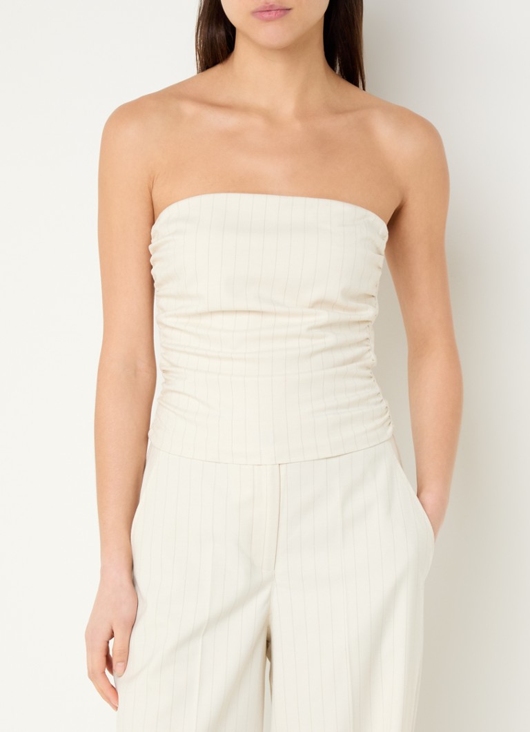 Dante 6 - Spangle strappless top met krijtstreep - Creme