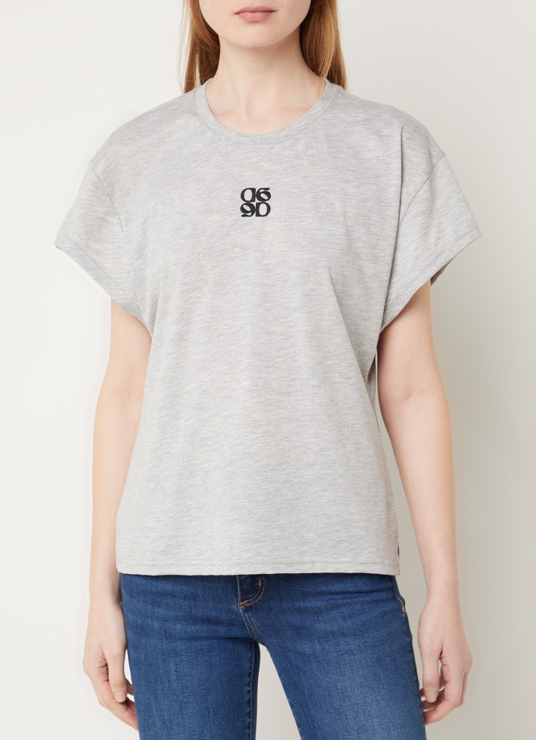 Dante 6 - Venour T-shirt met logoborduring - Grijsmele