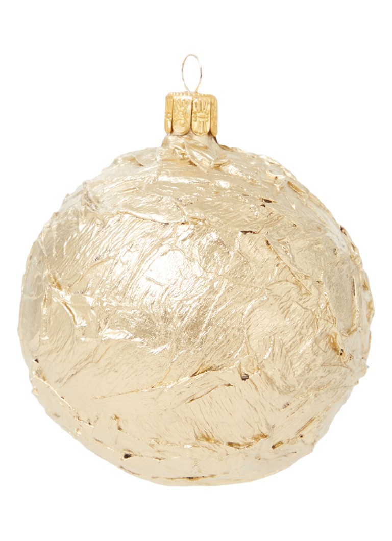 de Bijenkorf Home Papier Maché kerstbal 8 cm • Goud • de Bijenkorf