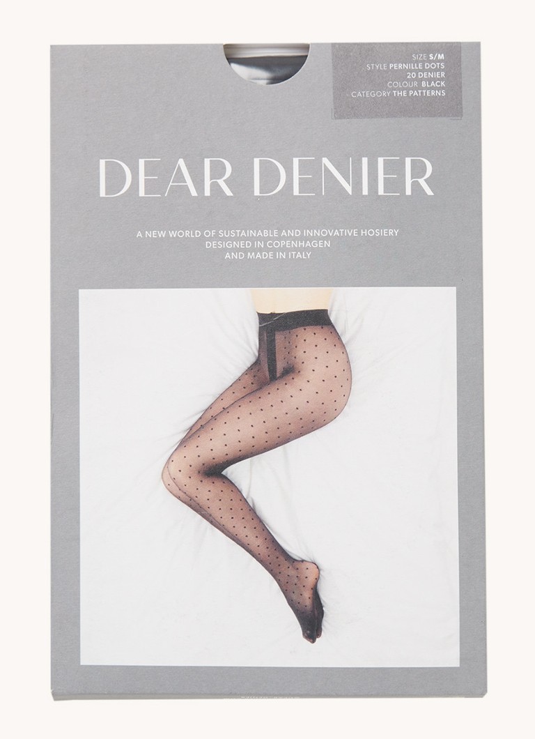 DEAR DENIER - Pernille panty met stippenprint in 20 denier black - Zwart