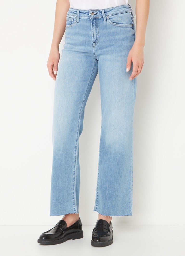 Denham Bardot mid waist wide leg jeans met lichte wassing • Indigo • de ...