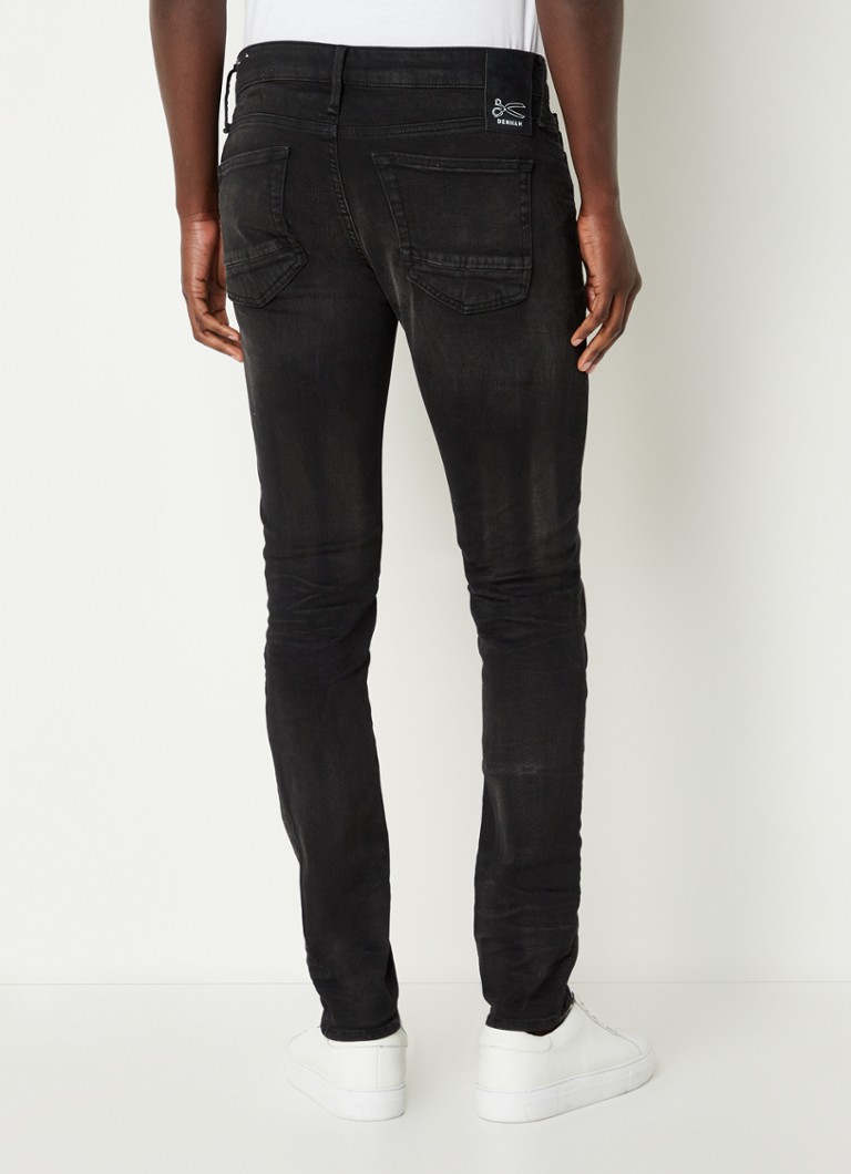 Denham skinny jeans met gekleurde wassing • Zwart • de Bijenkorf