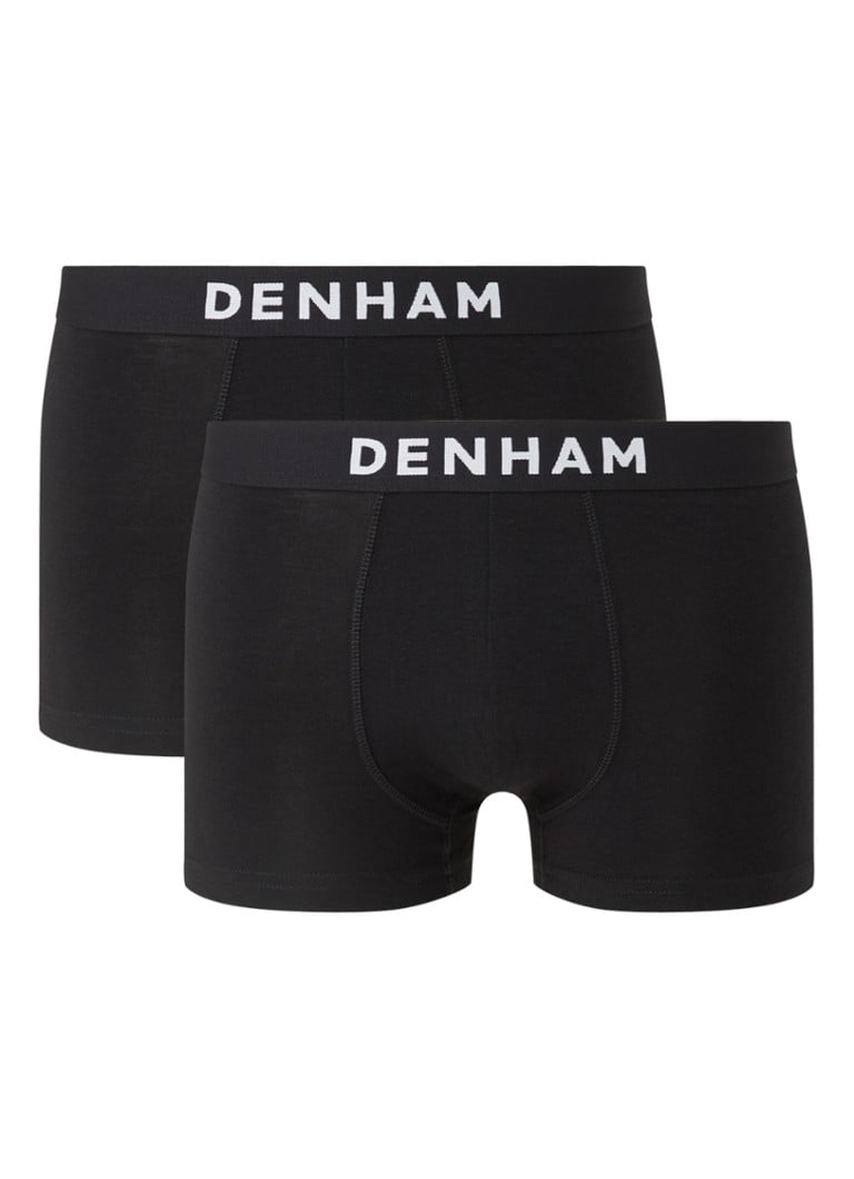 Denham - Boxershorts met logoband in 2-pack - Zwart