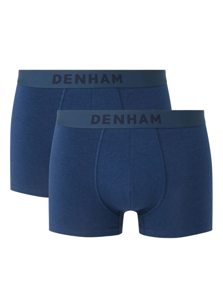 Denham - Boxershorts met logoband in 2-pack - Middenblauw