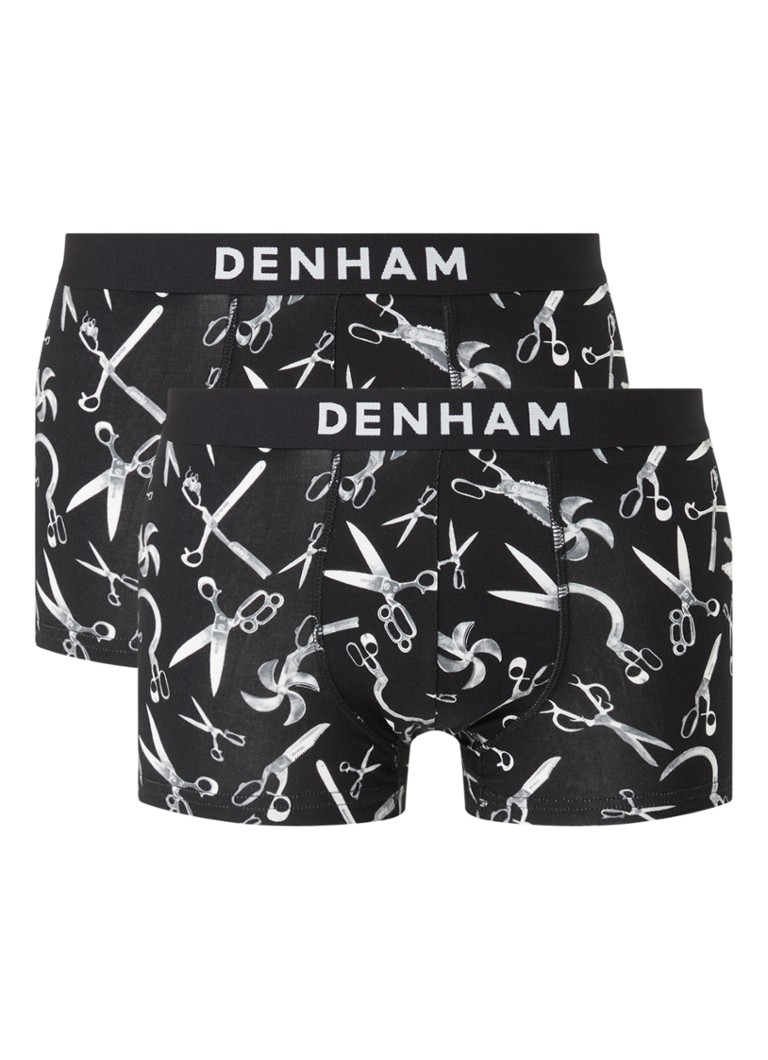 Denham - Boxershorts met logoband in 2-pack - Donkergrijs