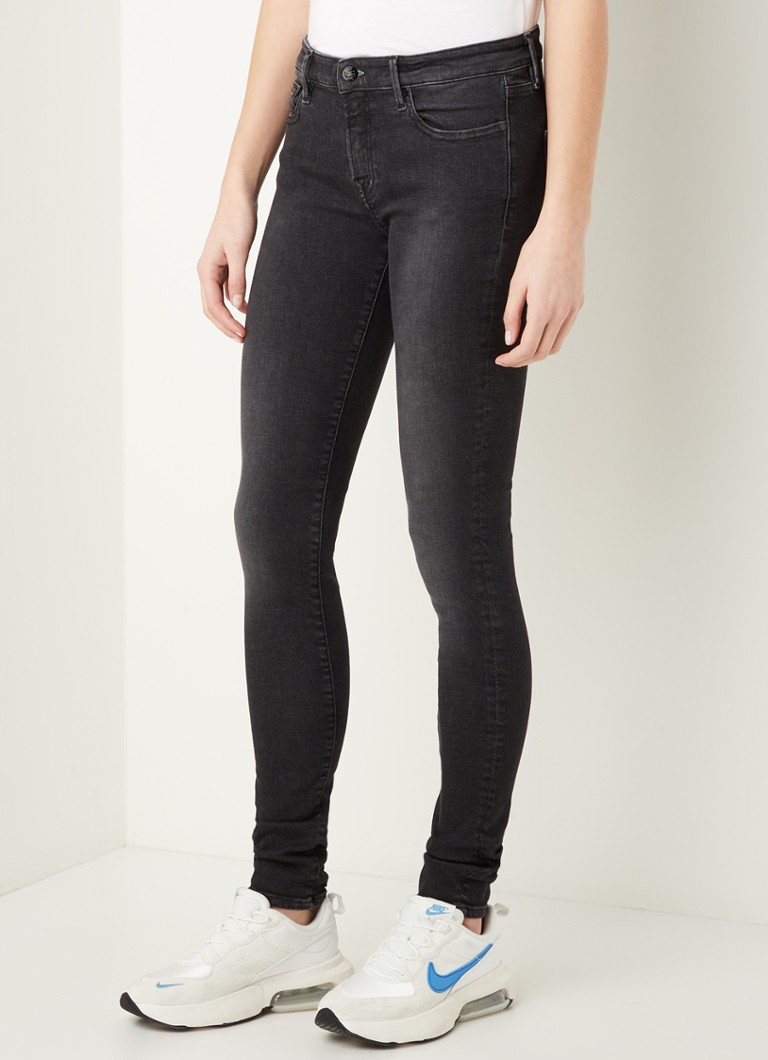 spiegel Licht Mam Denham Mid waist skinny jeans met stretch • Zwart • de Bijenkorf