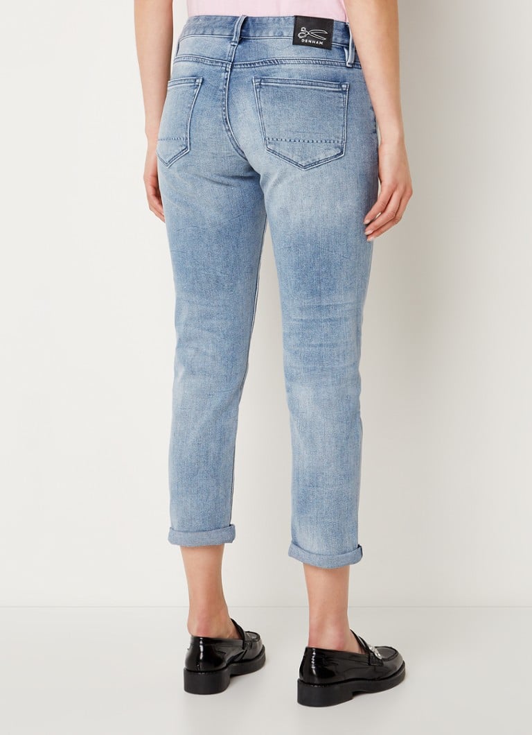Monroe mid waist tapered cropped jeans met stretch De Bijenkorf Dames Kleding Broeken & Jeans Jeans Tapered Jeans 