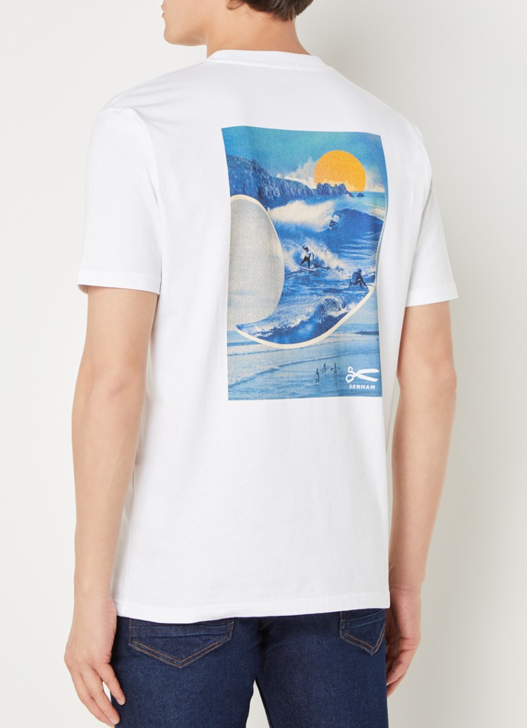 Denham Tshirt met front en backprint • Wit • de Bijenkorf