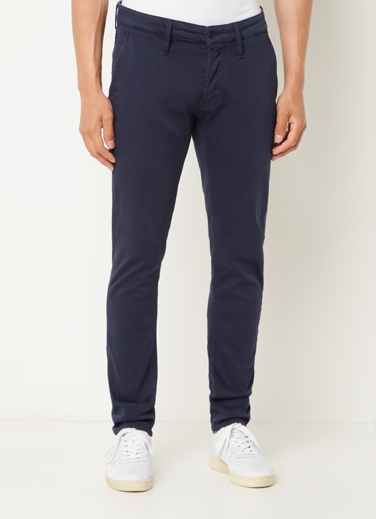 Denham York slim tapered fit jeans met gekleurde wassing • Indigo 