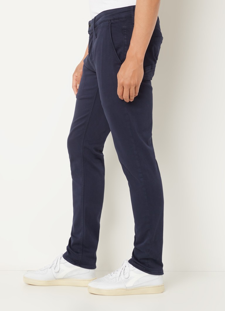 Denham York slim tapered fit jeans met gekleurde wassing • Indigo 