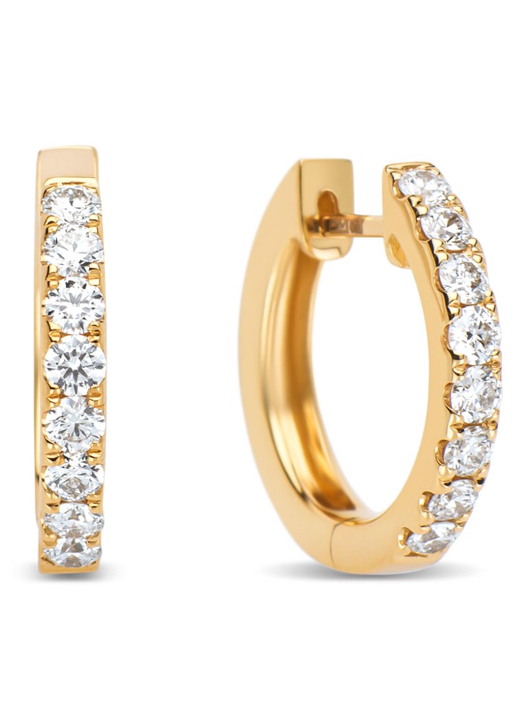 Diamond Point Geelgouden oorsieraden, ct diamant, Hearts