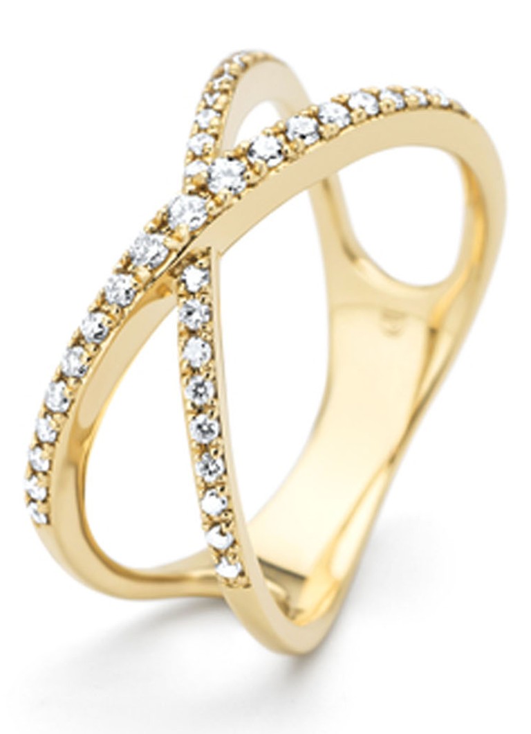 Buitengewoon ziel voetstuk Diamond Point Geelgouden ring, 0.25 ct diamant, Like a star • Geelgoud • de  Bijenkorf