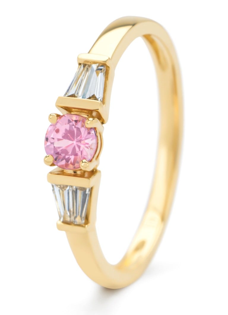 Diamond Point - Geelgouden ring, 0.30 ct roze saffier, Eden - Geelgoud