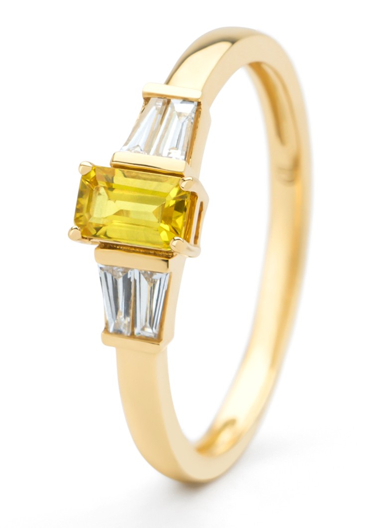 Diamond Point - Geelgouden ring, 0.37 ct gele saffier, Eden - Geelgoud
