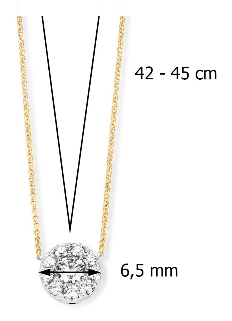 Diamond Point Gouden hanger ct diamant Hearts Arrows