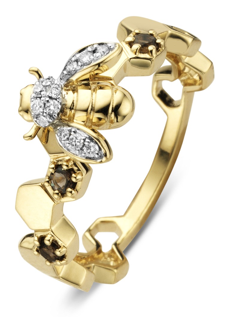 Volharding JEP Productief Diamond Point Gouden ring 0.10 ct rookkwarts Queen Bee • Goud • de Bijenkorf