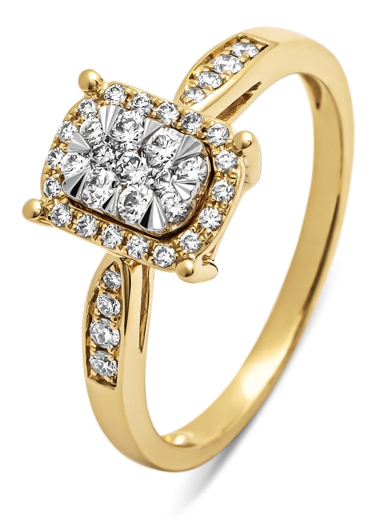 Diamond Point - Gouden ring, 0.34 ct diamant, Enchanted - Geelgoud