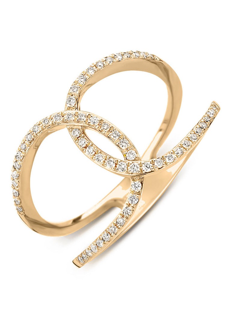 Diamond Point - Roségouden ring, 0.19 ct diamant, Like a star - Roségoud