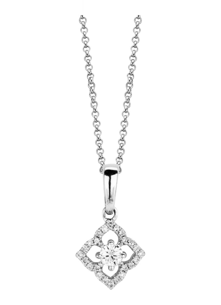 Diamond Point - Witgouden hanger 0.08 ct diamant Hearts & Arrows - Witgoud