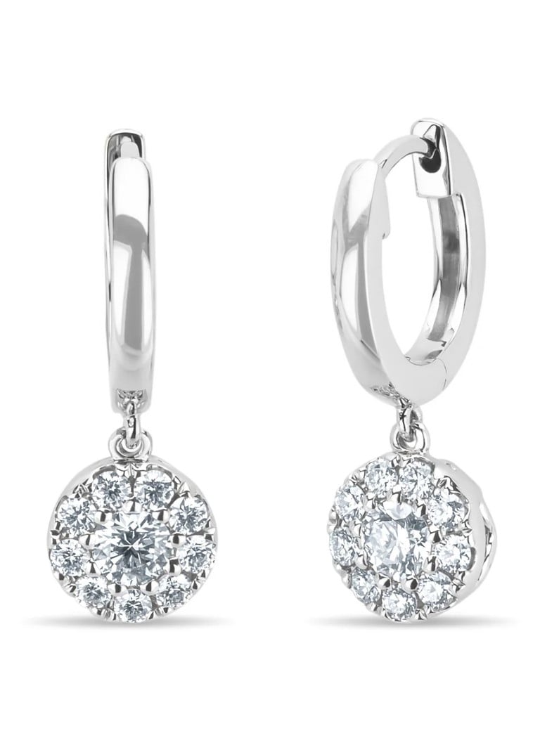 Diamond Point Witgouden oorsieraden, ct diamant, Hearts